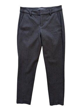 NEW LIVERPOOL Kelsey Ponte Knit Patterned Trouser Pants Black Gray Birdseye SZ 4